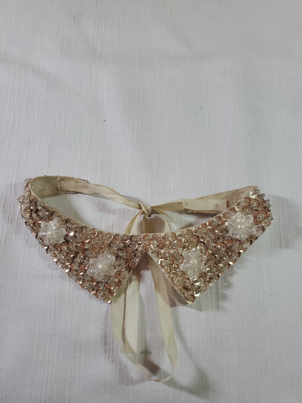 Gold Color Detachable Collar Neckpiece Sparkling Decorative False Collar